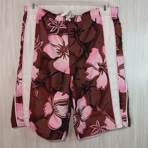 Cherokee brown and pink XL swimming trunks
